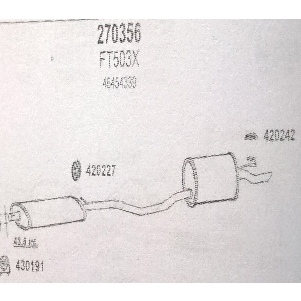 TOBA ESAPAMENT Finala FIAT PUNTO 55, 1,1i, Kat, 93-